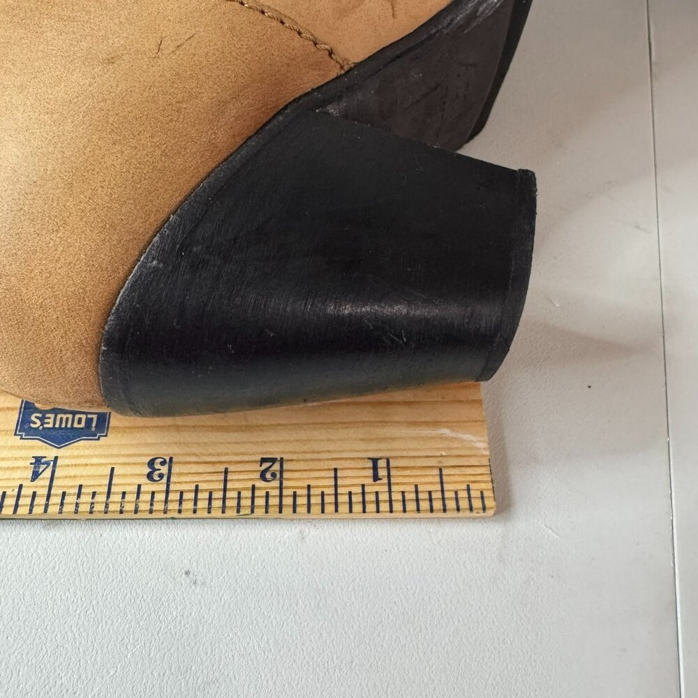 Acne Studios Pistol Nubuck Leather Ankle Boots Tan Brown Italy Women’s Size 8.5 - Picture 9 of 14